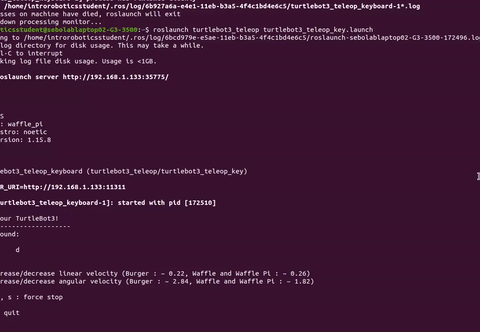 Turtlebot3 teleop in terminal